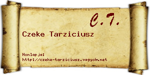 Czeke Tarziciusz névjegykártya